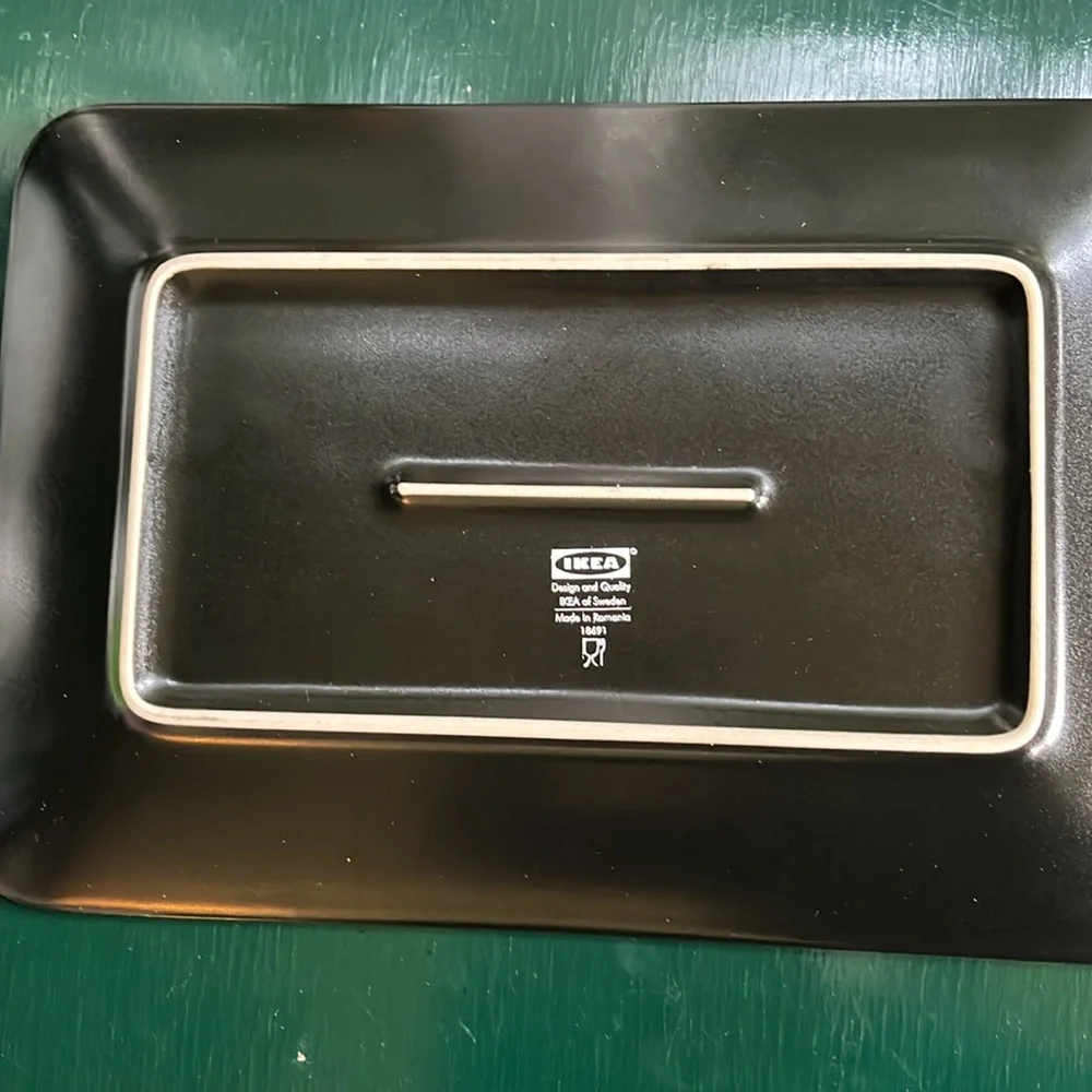 IKEA Sleek Black Dinnerware Tray and Plate